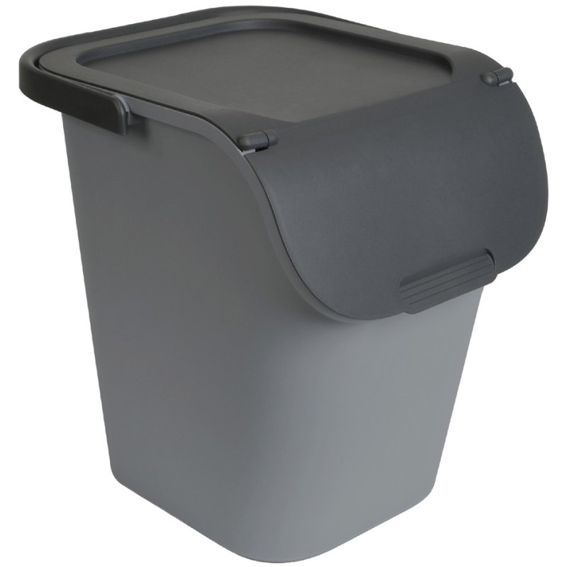 EDA bac de rangement TriHome, 40 litres, gris ciment/anthracite
